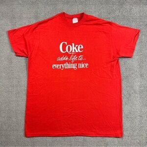 Vintage 80s Coca Cola Shirt Large Red Coke 1980s Graphic Tee